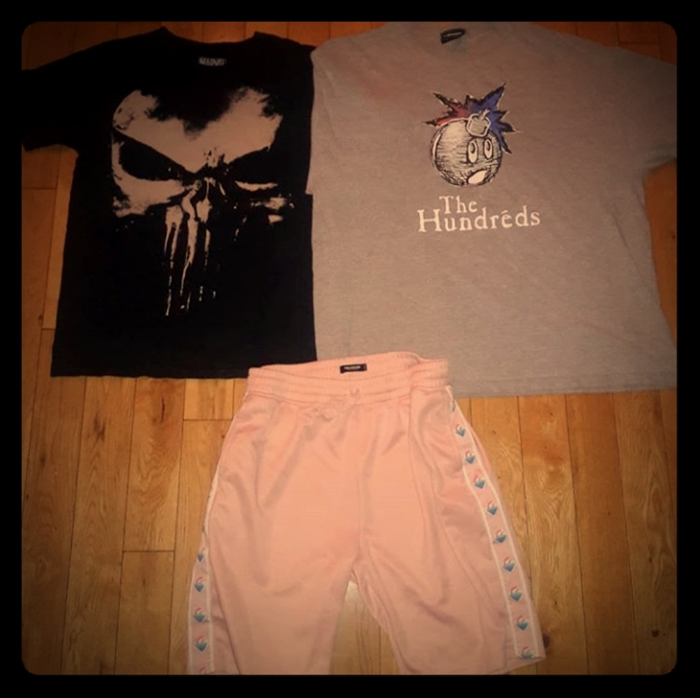 Pink Dolphin Short The hundreds T Shirt Bundle